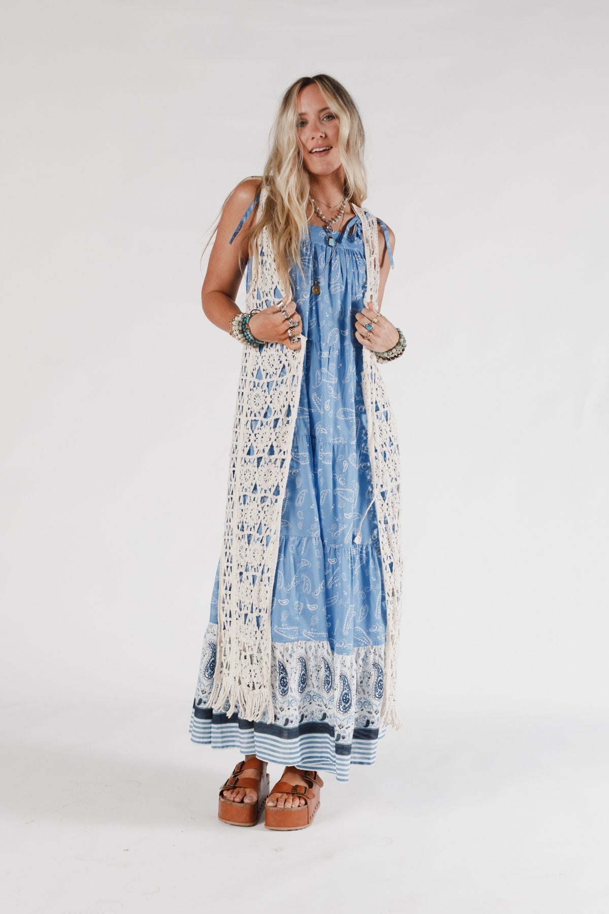 Crawford Crochet Duster - Beige