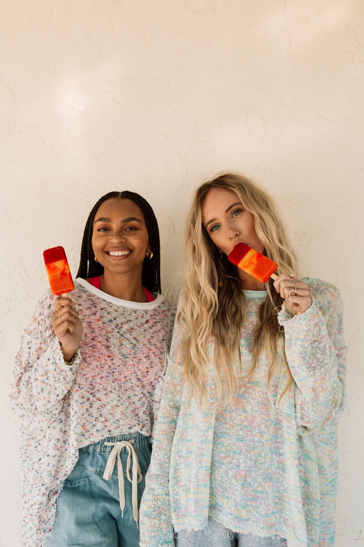 Speckled Beauty Pullover Sweater - White