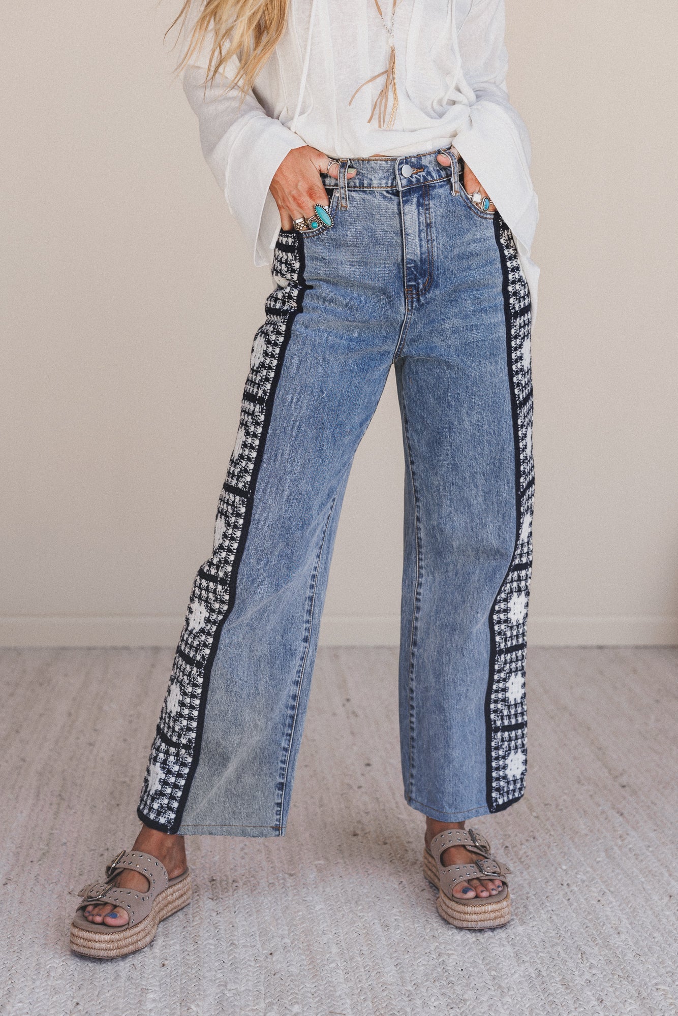 Wildwoven Crochet Jeans - Light Wash