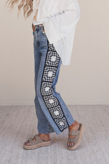 Wildwoven Crochet Jeans - Light Wash
