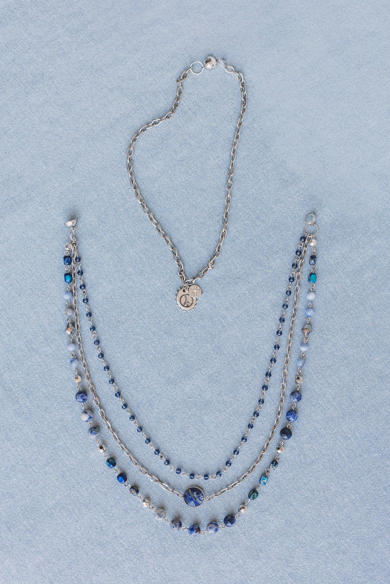 Turquoise Cascade Necklace - Blue Multi