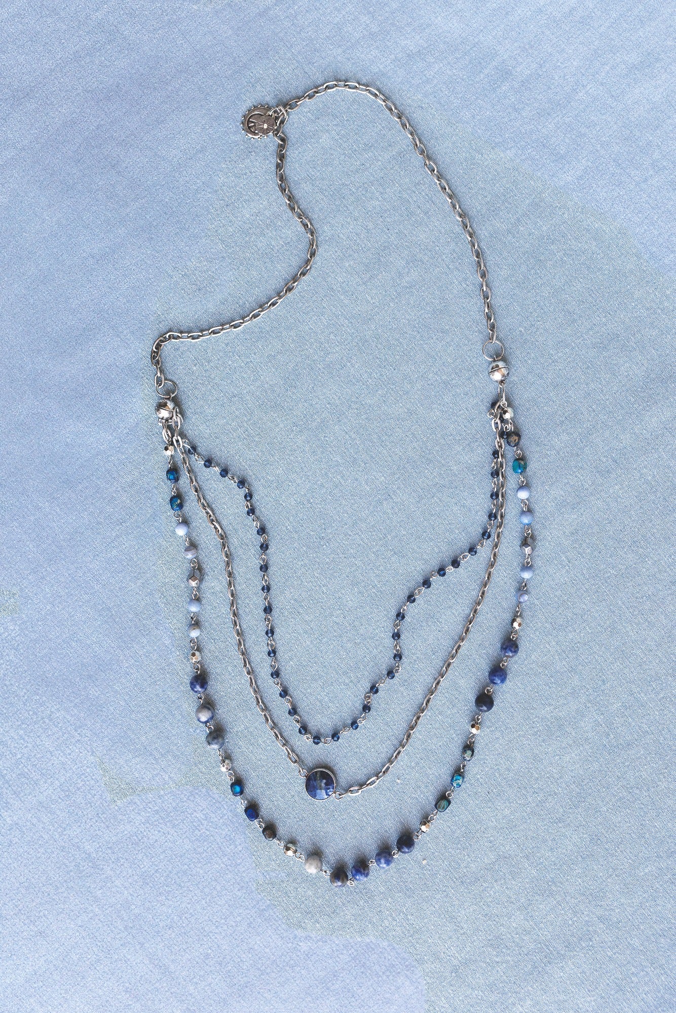 Turquoise Cascade Necklace - Blue Multi
