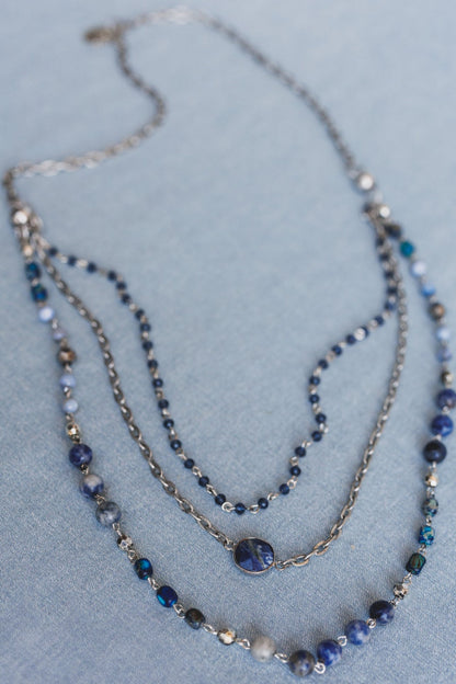 Turquoise Cascade Necklace - Blue Multi