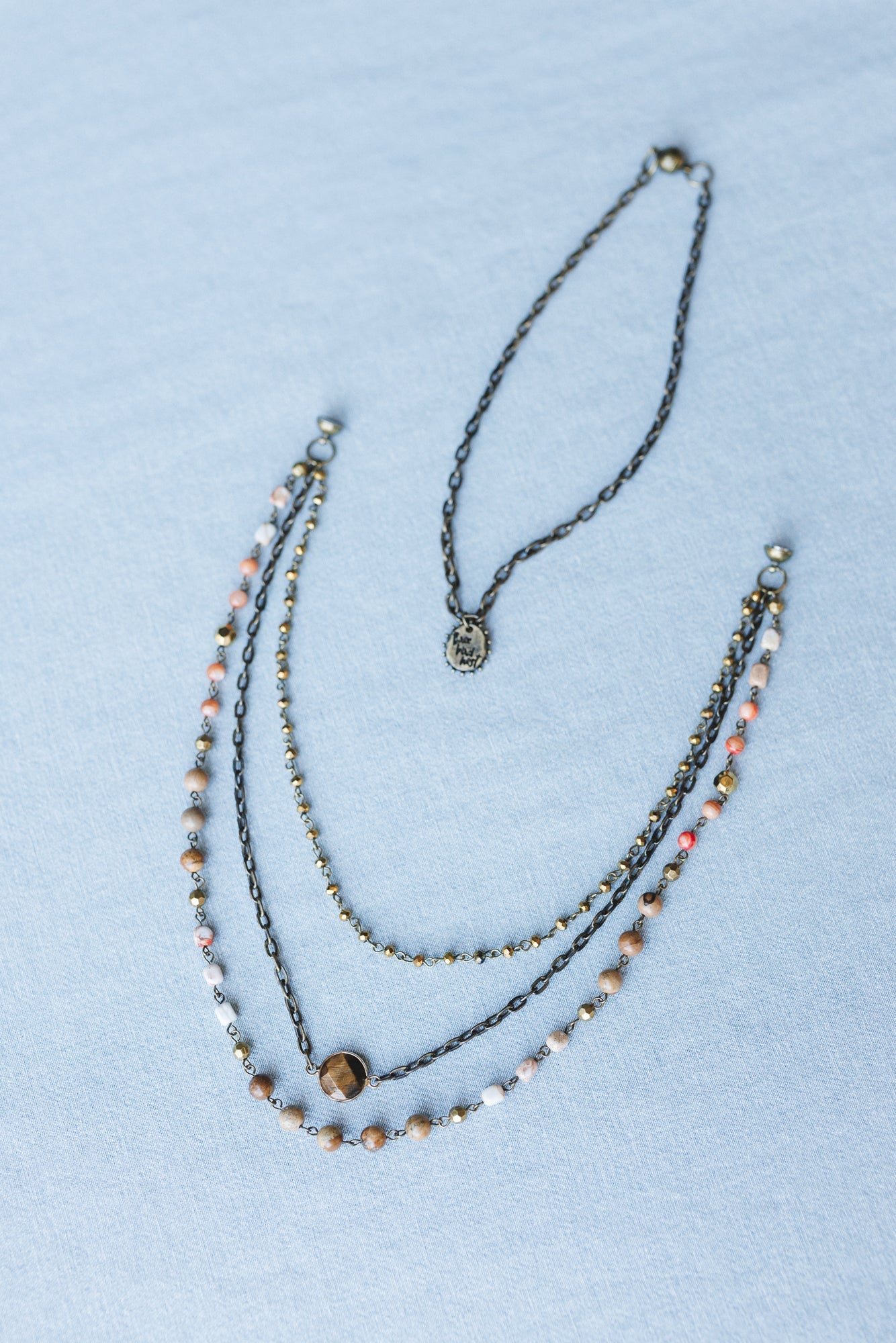 Turquoise Cascade Necklace - Coral Multi