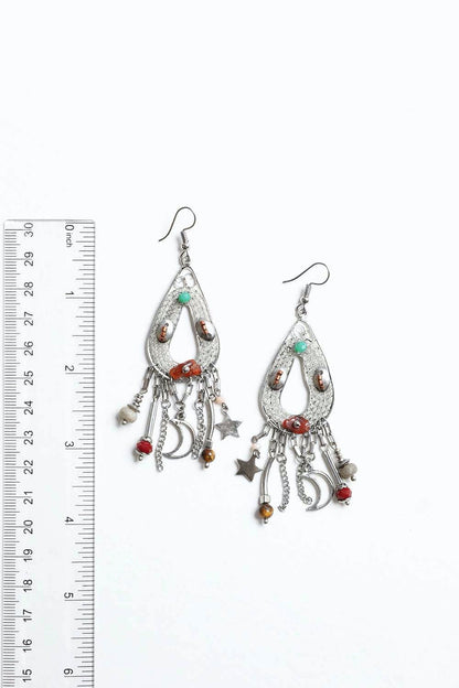 Rare Gaze Multi Bead Earrings - Silver