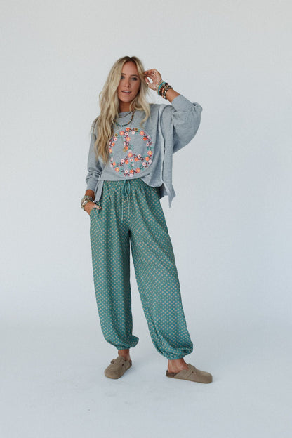 The Nest Mystic Mirage Printed Joggers - Teal