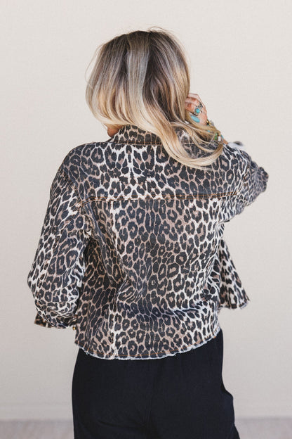 Meadowcat Denim Jacket - Leopard Multi