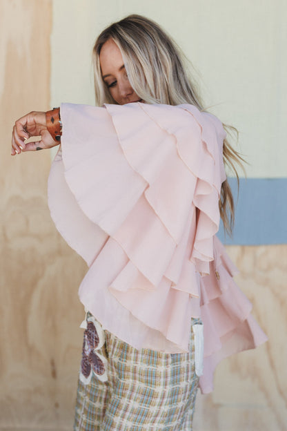 Poets Kiss Ruffled Blouse - Blush