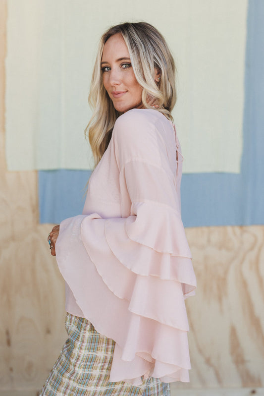 Poets Kiss Ruffled Blouse - Blush