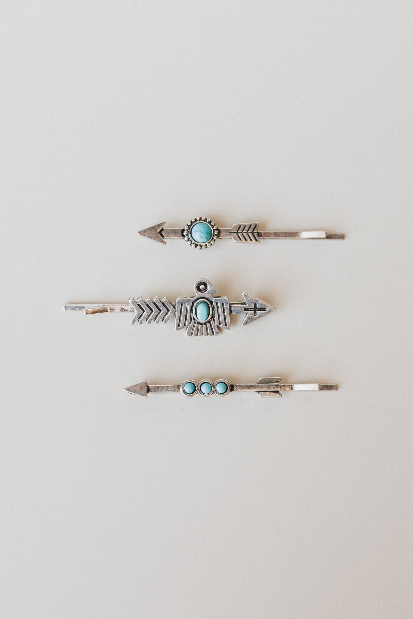 Rustic Arrows Hair Pin Set - Turquoise