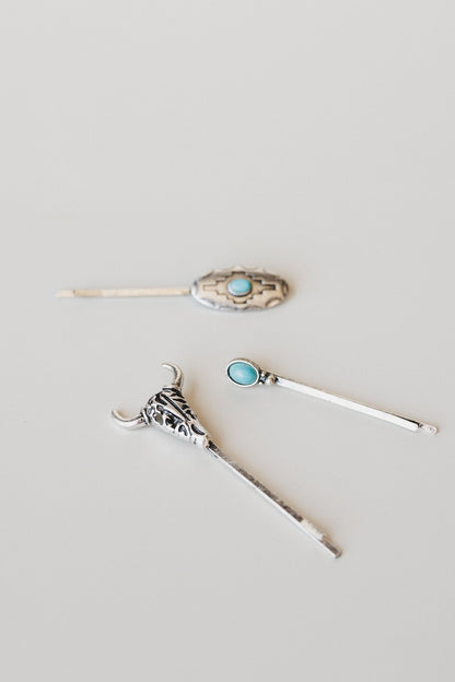 Rustic Trails Hair Pin Set - Turquoise
