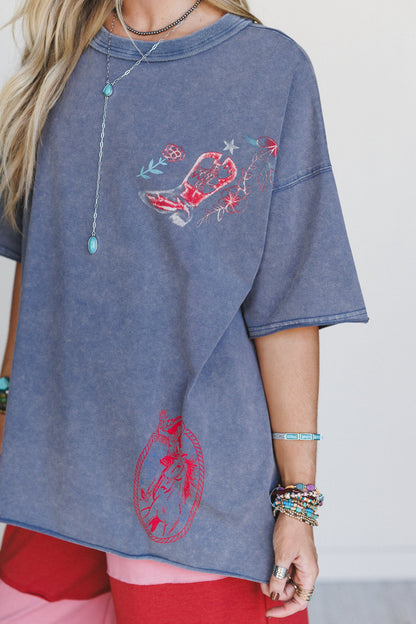 Heart Of A Cowgirl Top - Ash