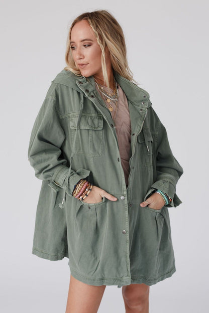 Layers On Layers Perfect Boho Parka - Olive