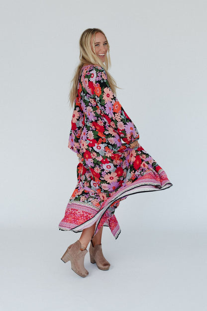 Meadow Edge Maxi Dress - Black Multi