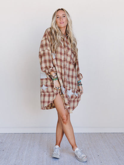 Southern Twilight Button Down Dress - Orange