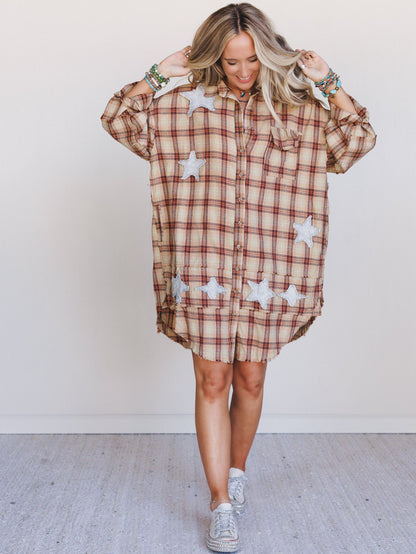 Southern Twilight Button Down Dress - Orange