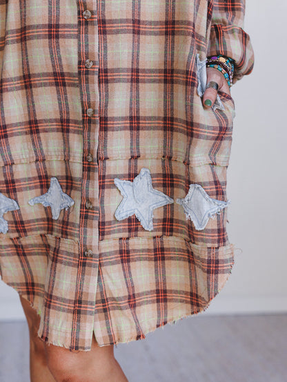 Southern Twilight Button Down Dress - Orange