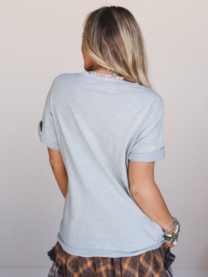Butterflies Forever Graphic Tee - Blue