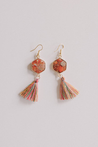 Love Link Earrings - Orange