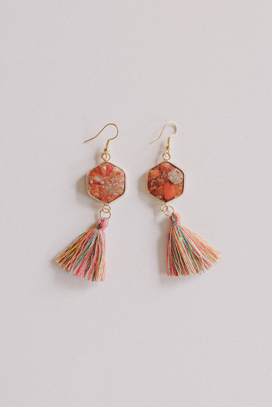 Love Link Earrings - Orange