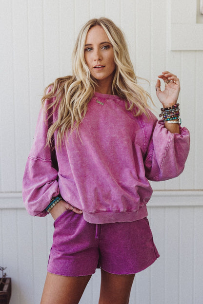 Hibiscus Haze Pullover - Orchid