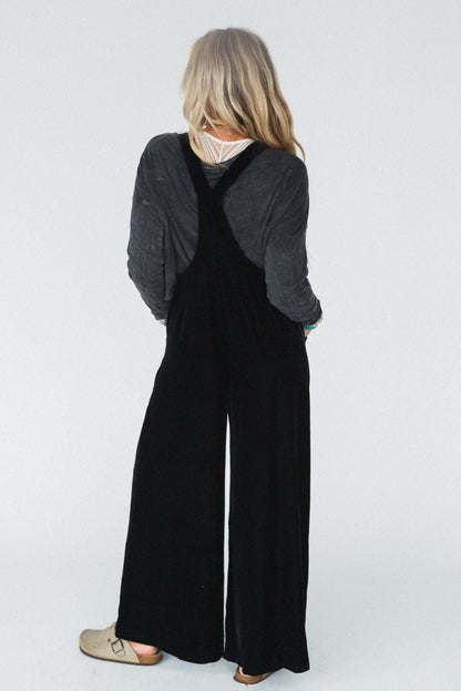 Beau Velvet Jumpsuit - Black