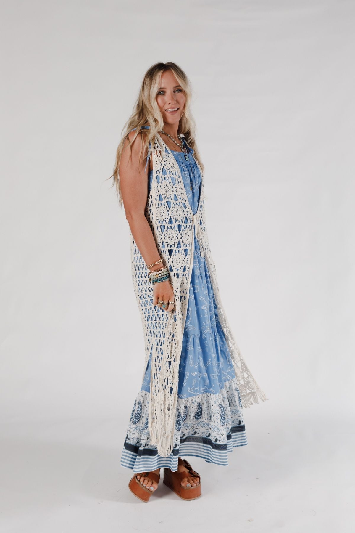 Crawford Crochet Duster - Beige