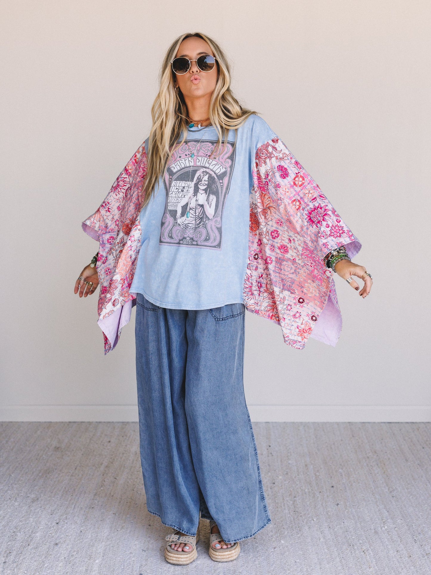 Janis Joplin Graphic Top - Blue