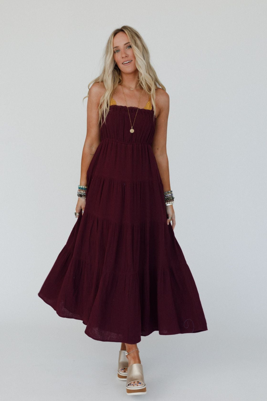 Maven Smocked Maxi Dress - Plum