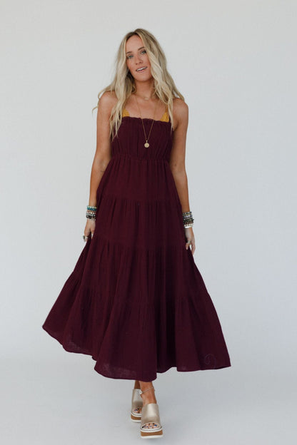 Maven Smocked Maxi Dress - Plum