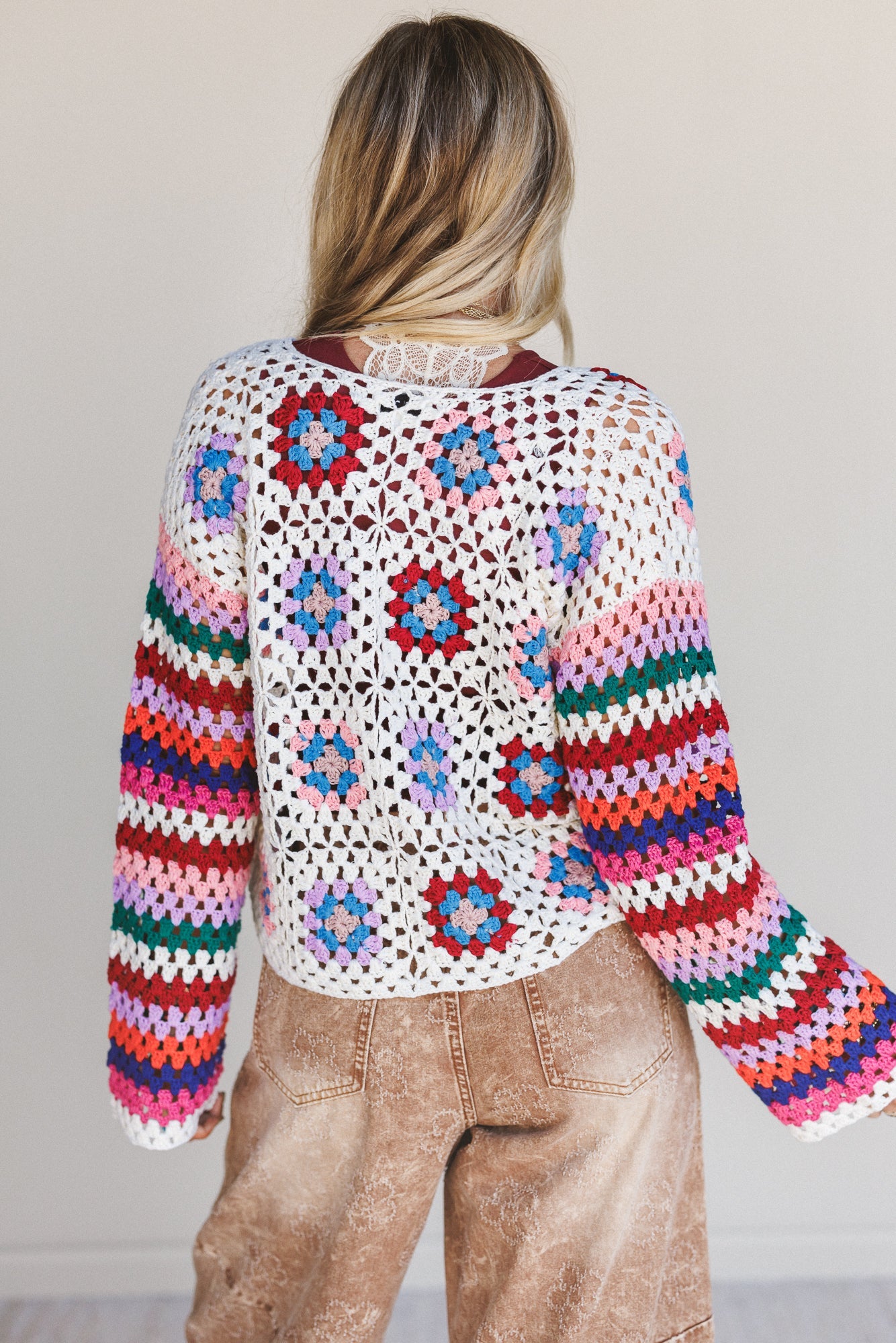 Daisy Moon Crochet Cardigan - Multi
