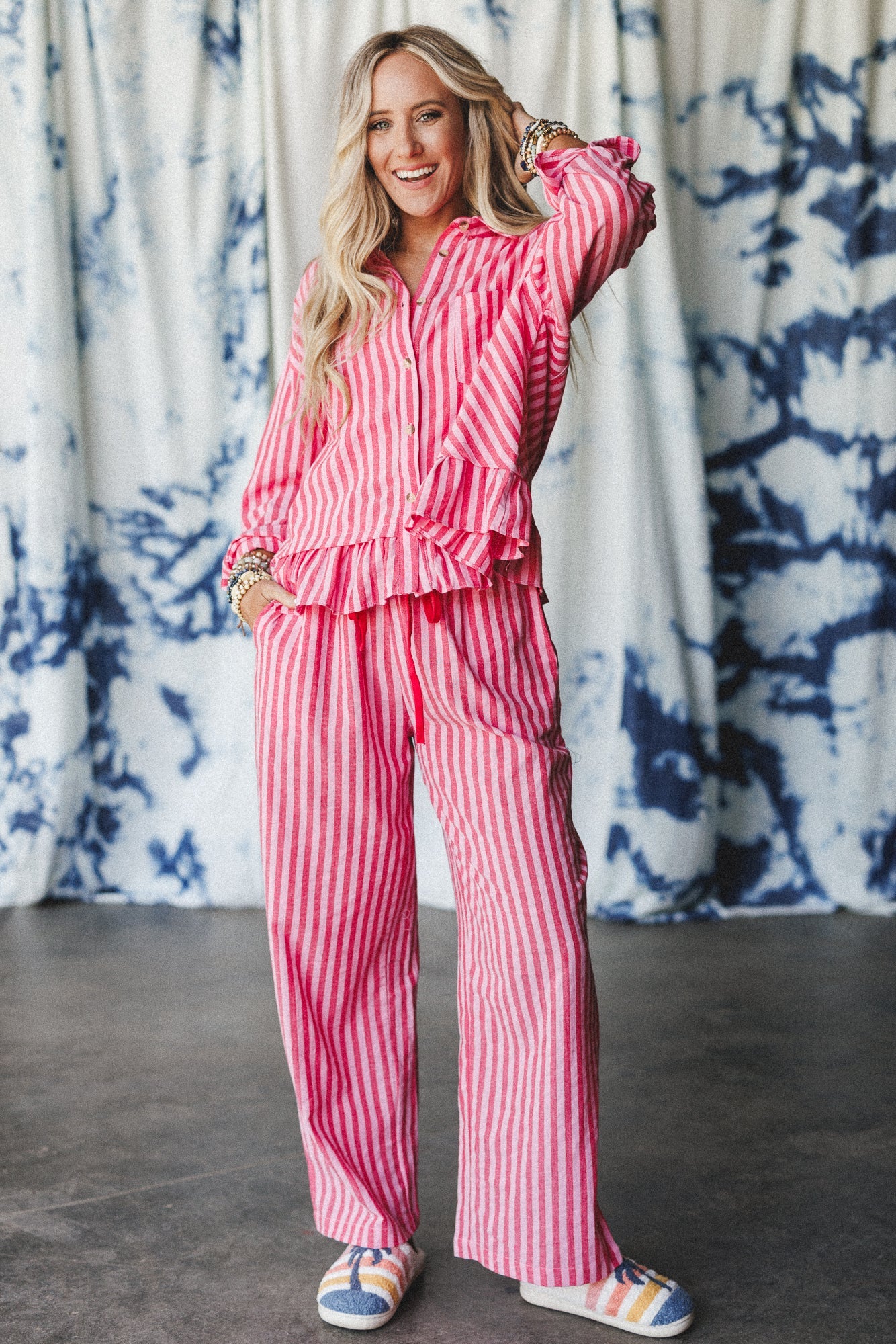 Dreamy Nights Striped Set - Red