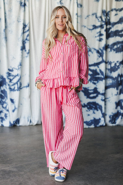 Dreamy Nights Striped Set - Red