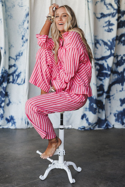 Dreamy Nights Striped Set - Red