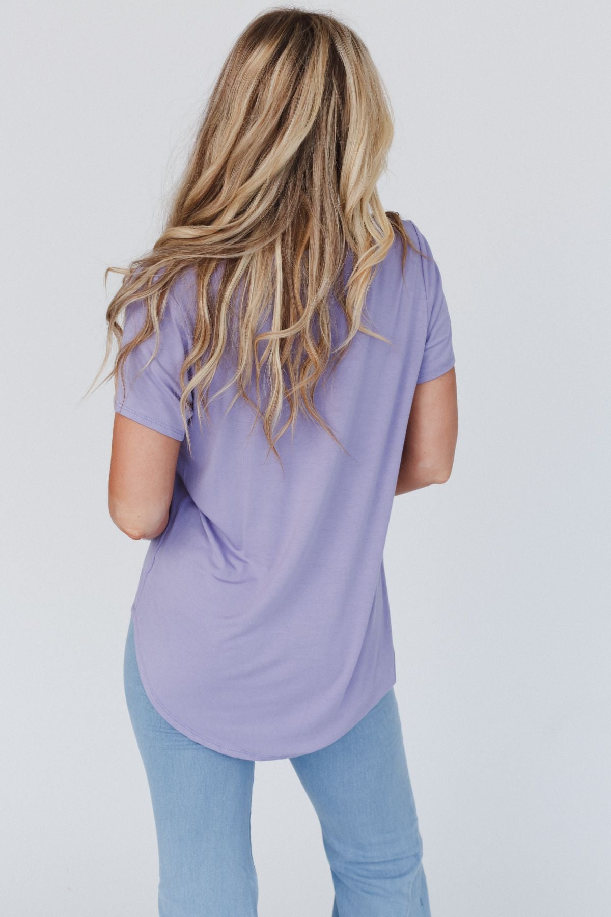The Nest Scoop Neck Bralette Tee - New Lavender