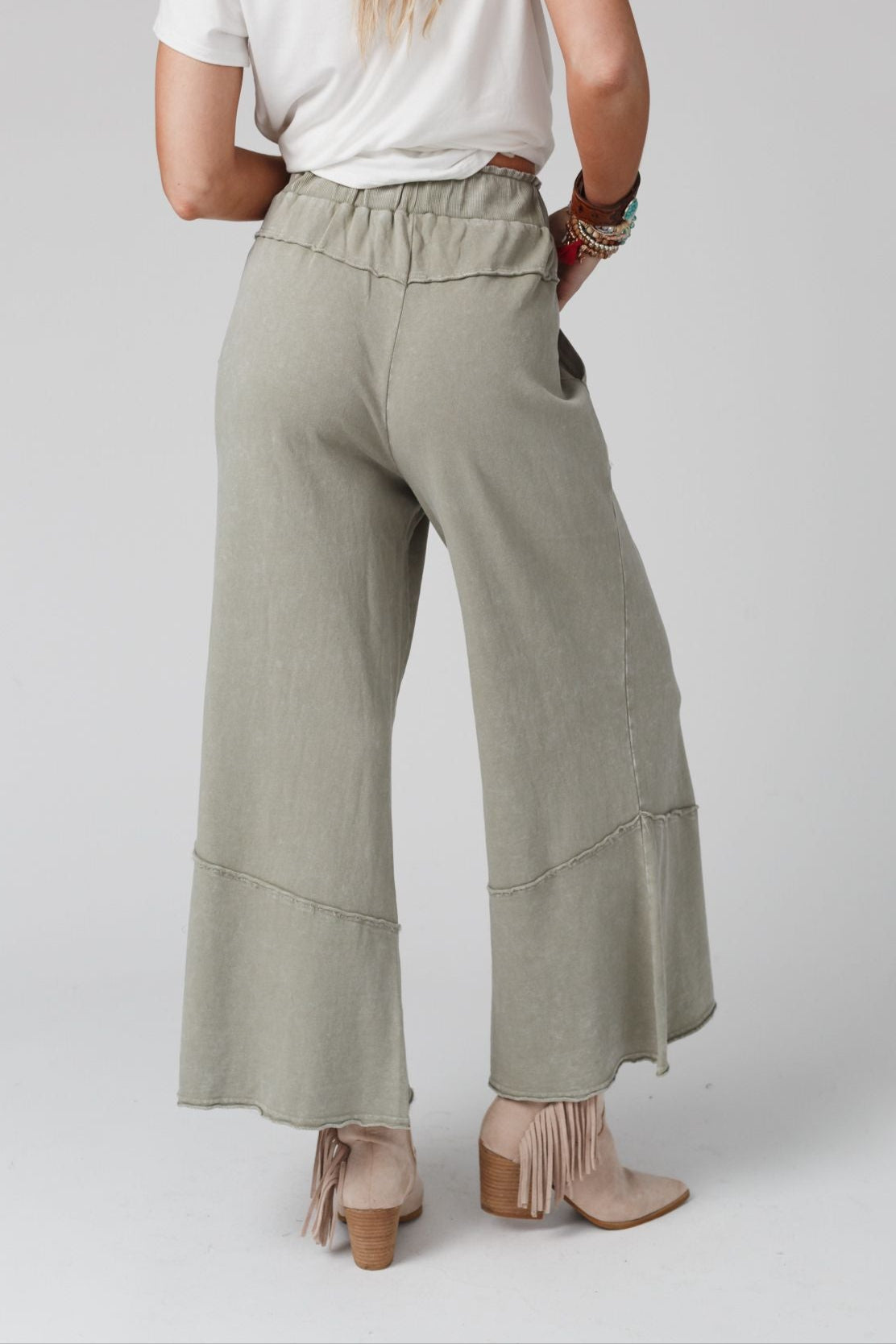 Feeling Good Wide Leg Pant - Faded Sage