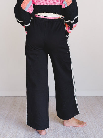 Cool Lace Wide Leg Pants - Black