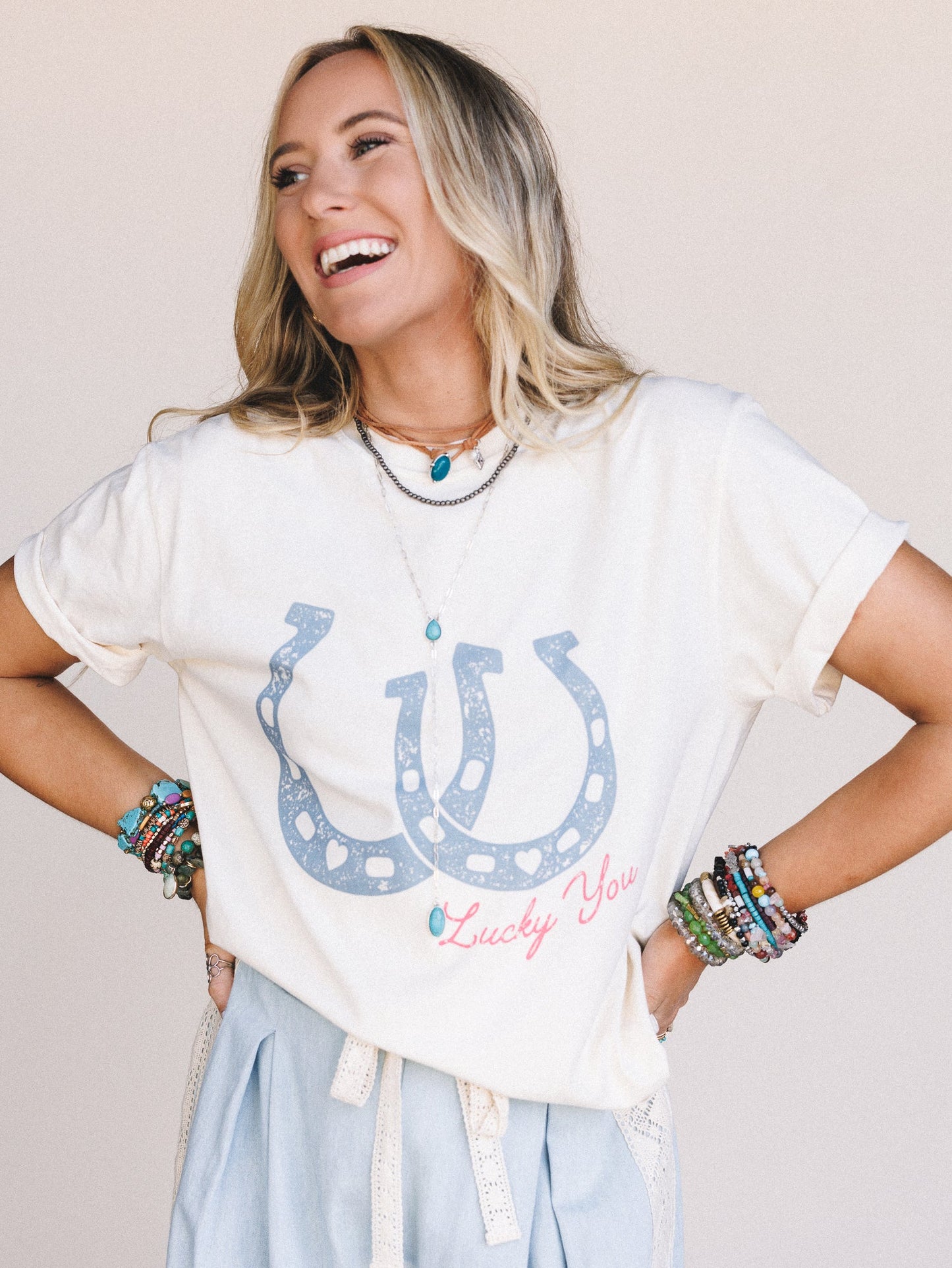 The Nest Lucky You Graphic Tee - Ivory