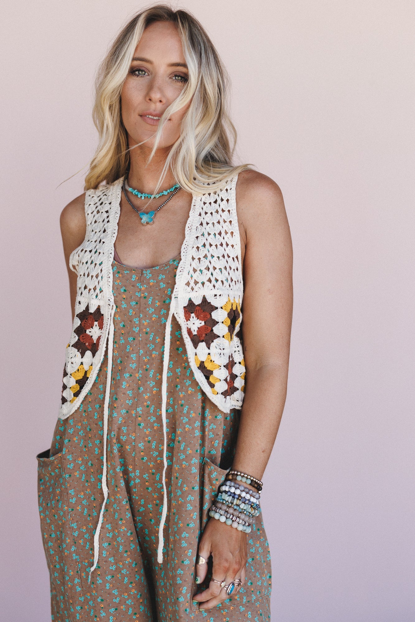 Soleia Crochet Vest - Ivory