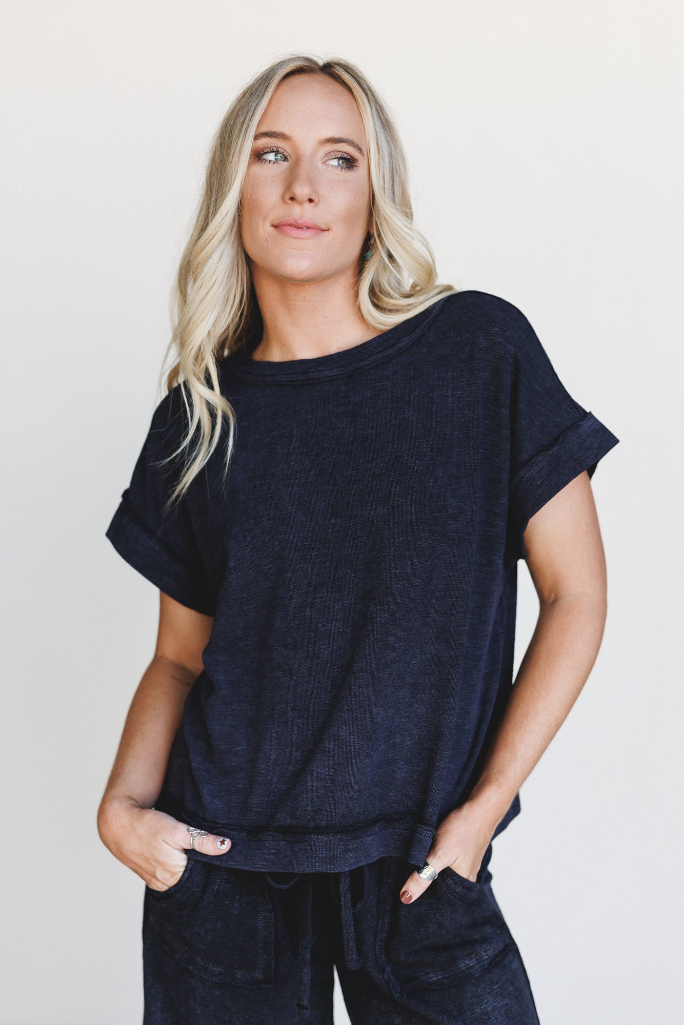 Relax and Reset Top and Wide Pants Set - Black