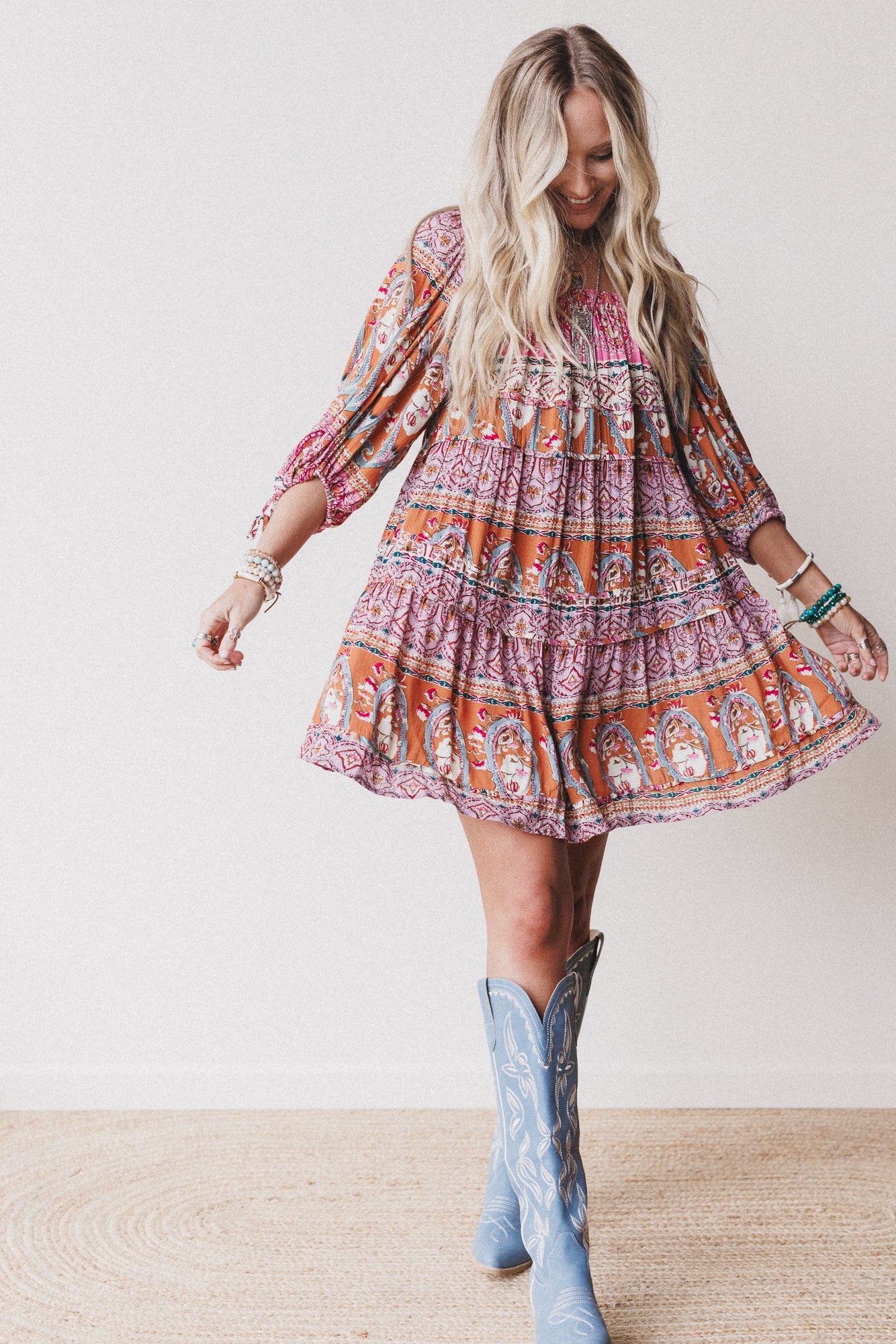 Wildflower Whimsy Paisley Print Dress - Pink Multi