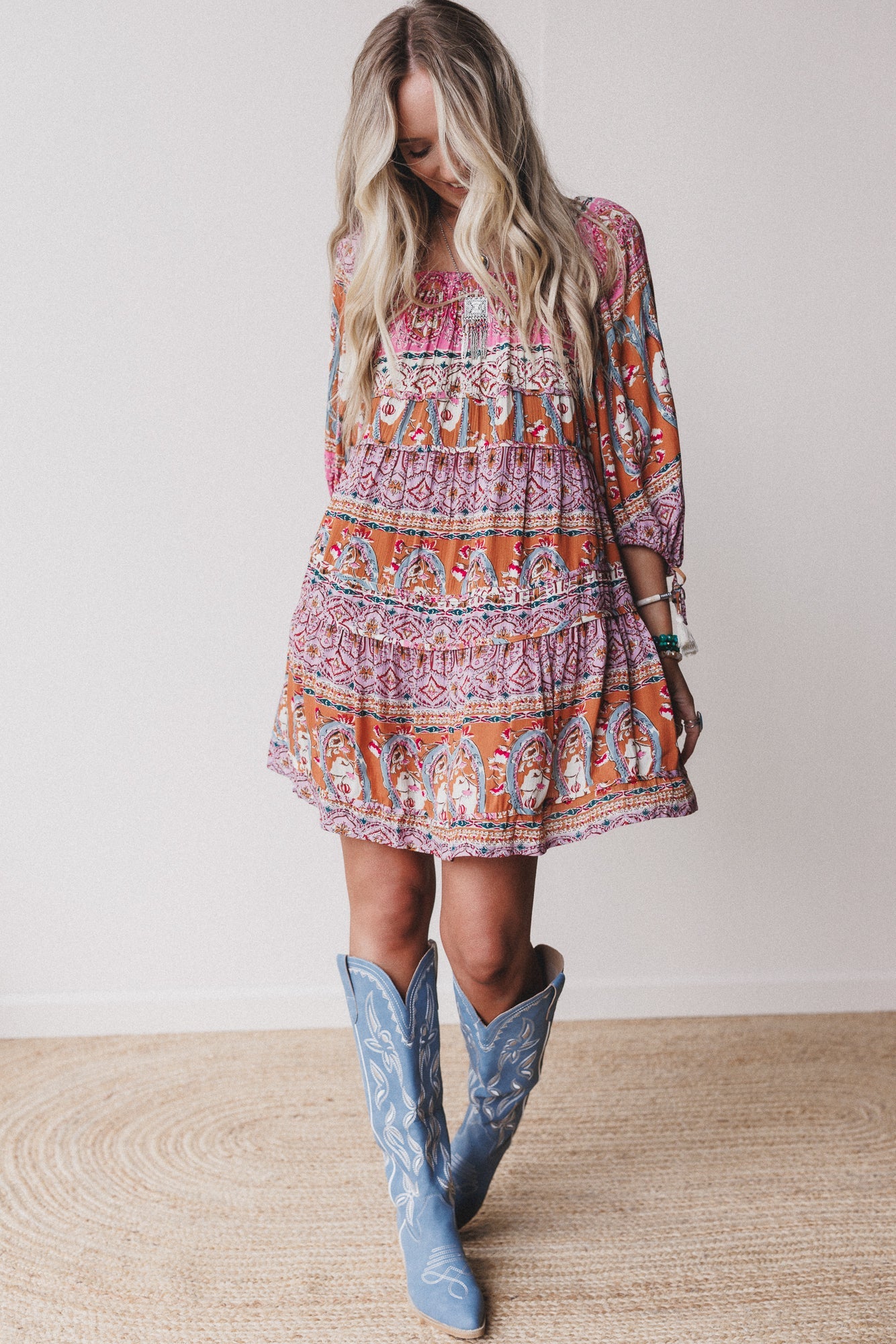 Wildflower Whimsy Paisley Print Dress - Pink Multi