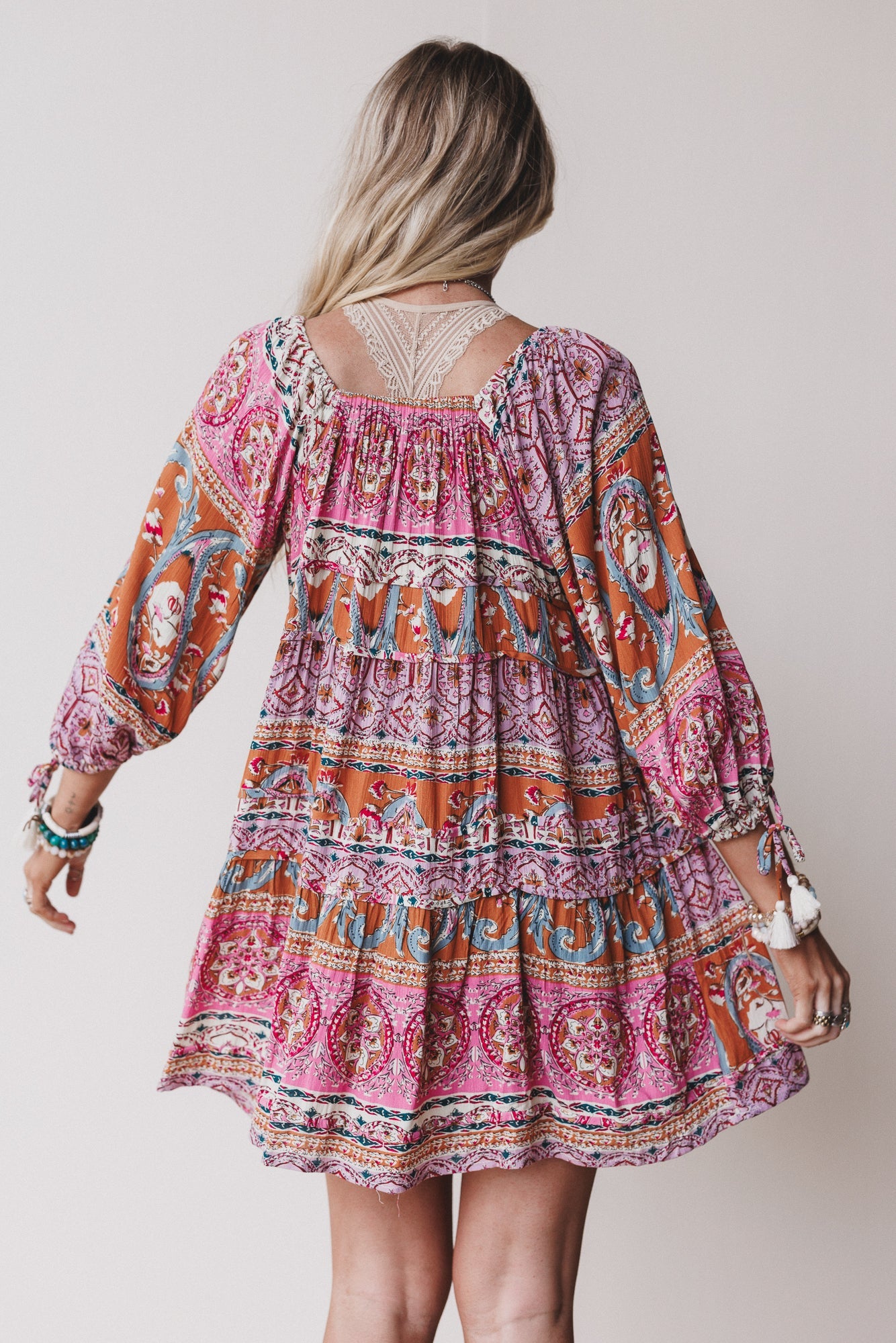 Wildflower Whimsy Paisley Print Dress - Pink Multi