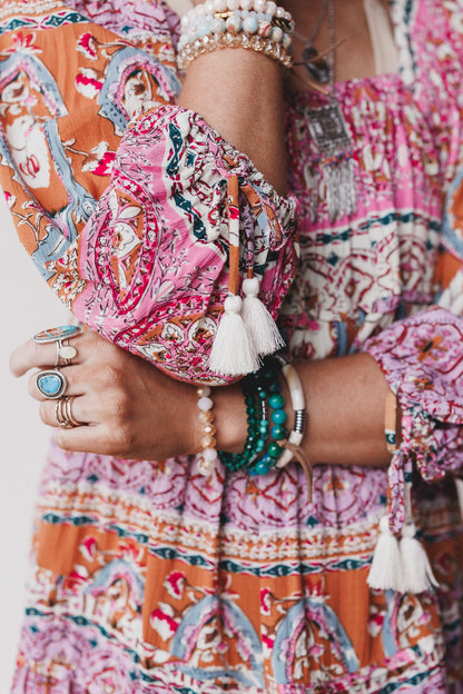 Wildflower Whimsy Paisley Print Dress - Pink Multi