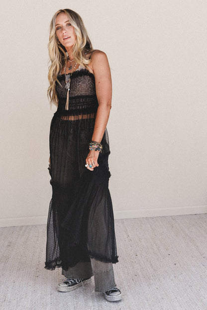 Light Layers Maxi Dress - Black