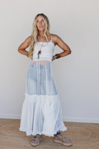 Light Layers Maxi Dress - White