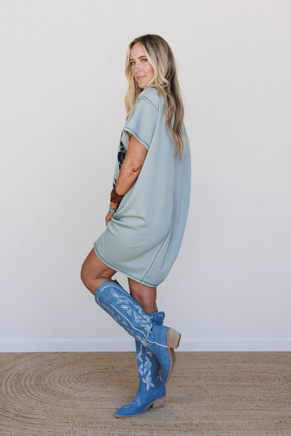 Wild Peace Tee Dress - Sage