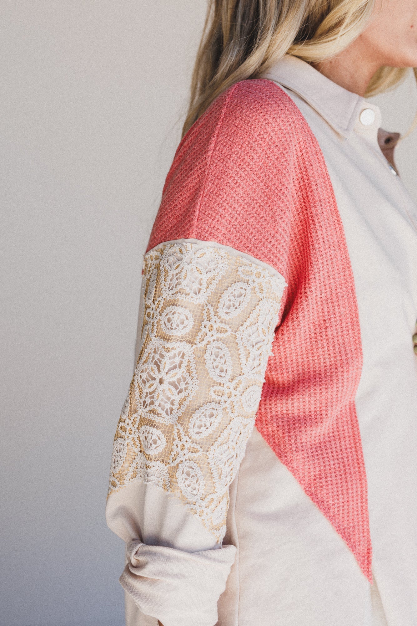 Azaria Button Down Top - Coral