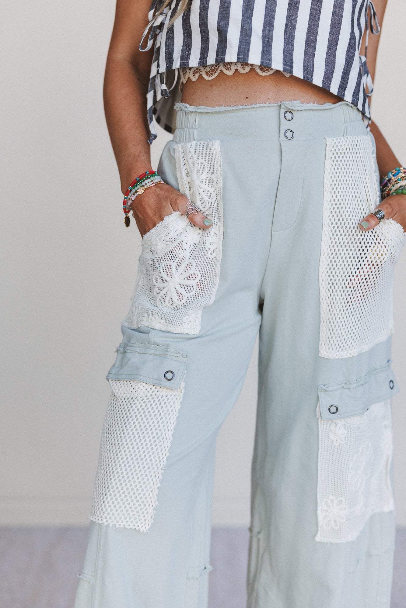 Sugar Blossom Wide Leg Pants - Sage