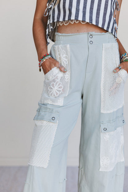 Sugar Blossom Wide Leg Pants - Sage
